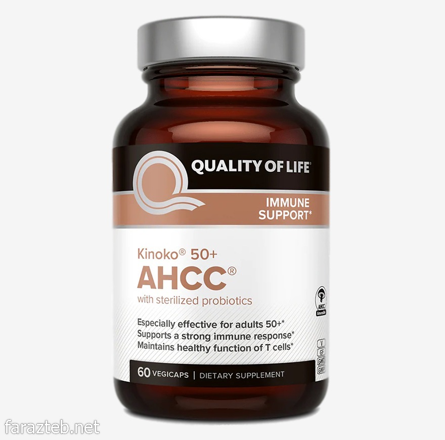 کپسول کینوکو بالای 50 سال 500mg 4 قرص کینوکو 50+ ahcc ساخت آمریکا کپسول Kinoko 50+