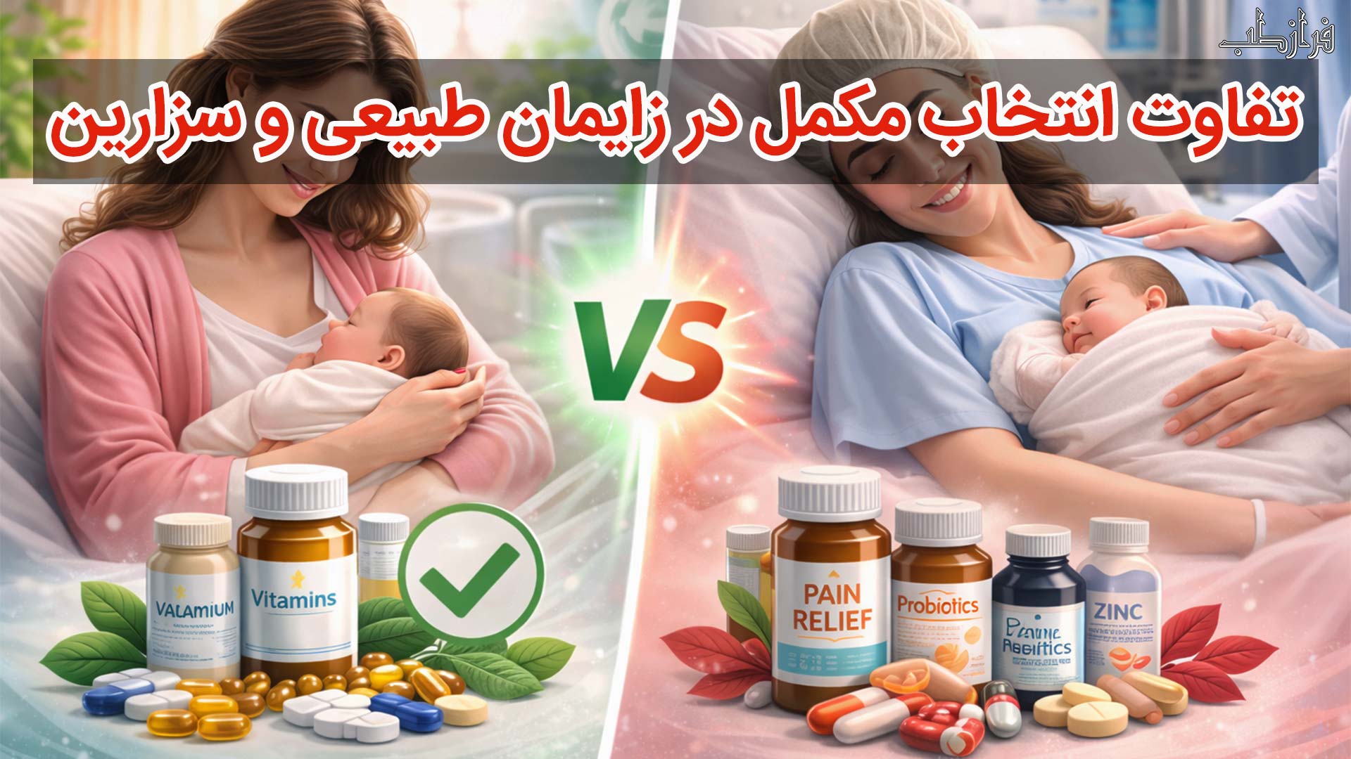 تفاوت انتخاب مکمل در زایمان طبیعی و سزارین