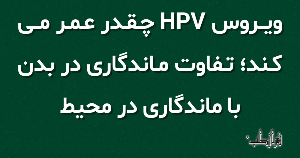ویروس HPV چقدر عمر می کند؛ تفاوت ماندگاری در بدن با ماندگاری در محیط